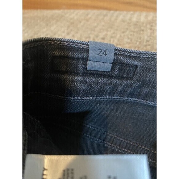 COH CITIZENS OF HUMANITY ROCKET HIGH RISE  DISTRESSED RAW HEM BLACK JEANS 24 - Picture 4 of 7